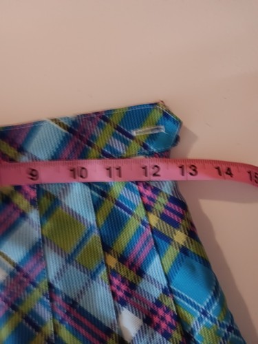vintage american apparel Xs Mini Skirt Blue Plaid Pleated - Picture 7 of 15
