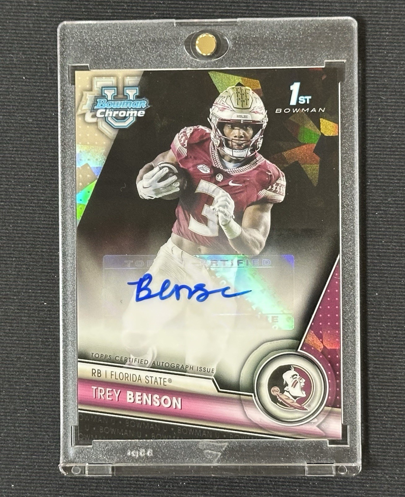 2023 Bowman Chrome U Sapphire Trey Benson Auto Black /10 - FSU