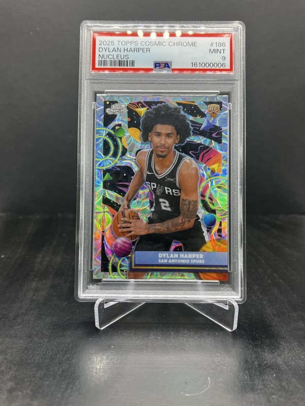 2025-26 Topps Cosmic Chrome Dylan Harper RC Rookie Nucleus Refractor PSA 9 #186