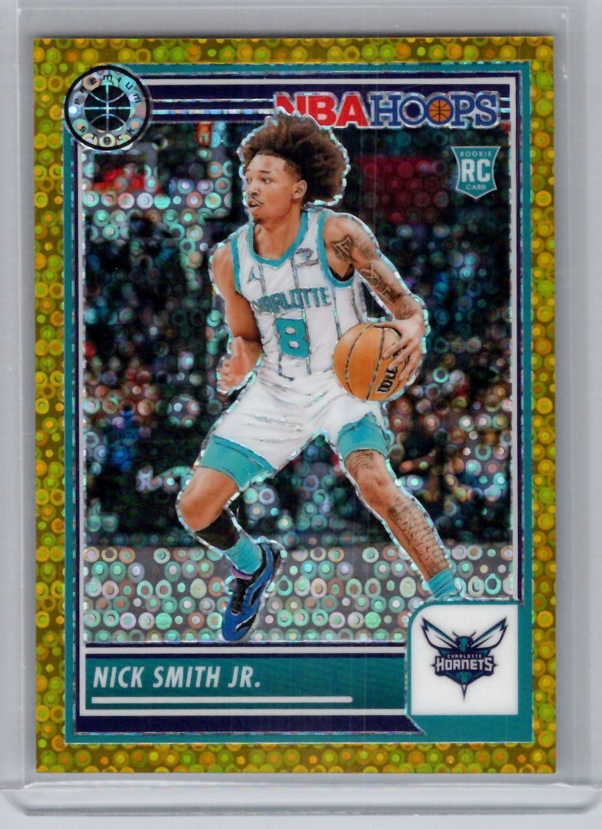 2023-24 Hoops Premium Stock - Nick Smith Jr. #31 Gold Disco Prizm /10 (RC)