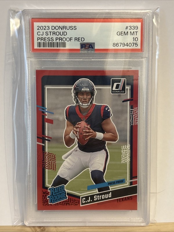 2023 Panini Donruss C.J. Stroud Press Proof Red RC Rated Rookie #339 PSA 10
