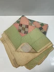 Hand Stitched Quilt Floral Pattern Multi Colored Sold AS IS - READ