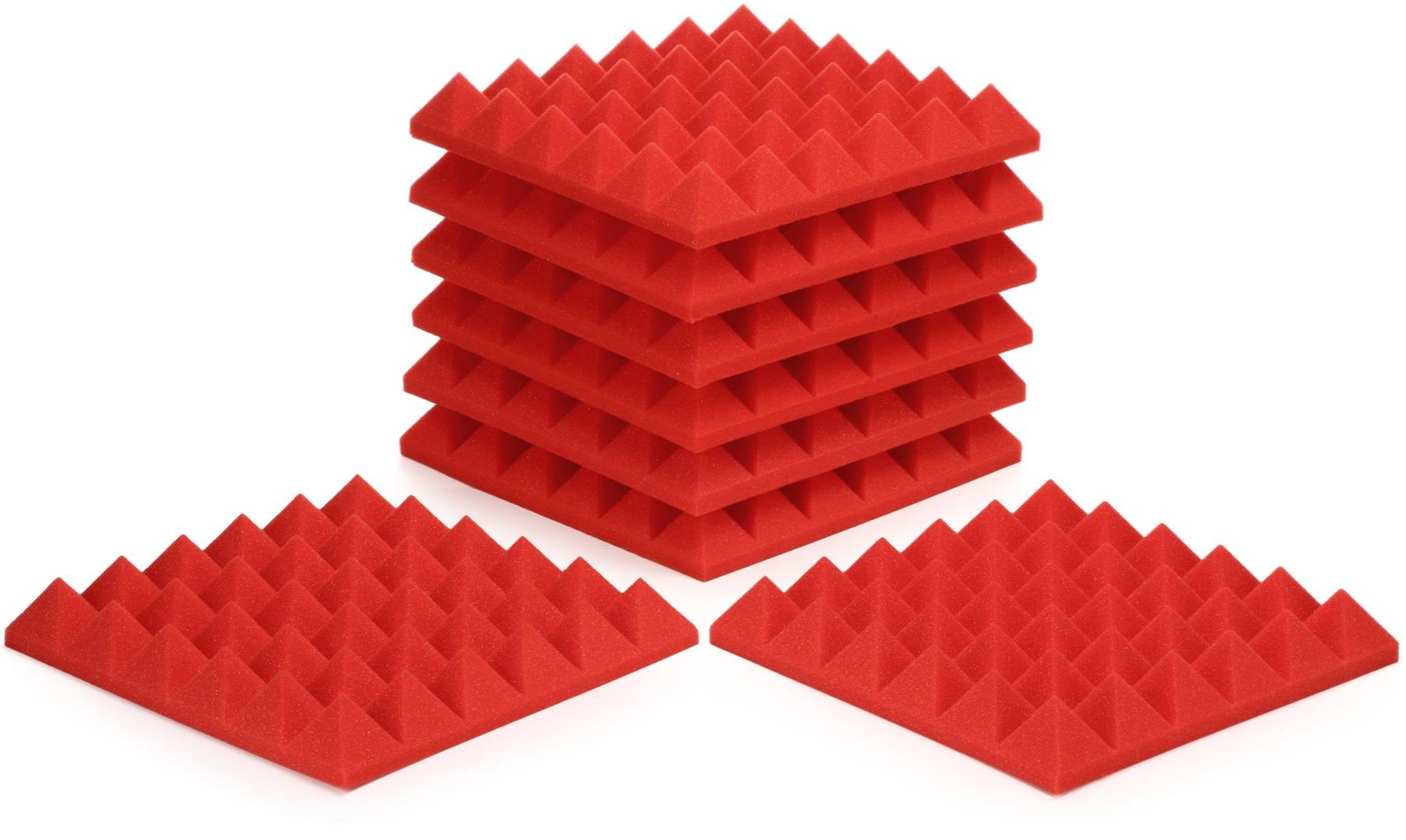 Акустические пирамидальные панели Gator - 1x1 фут 8 штук в упаковке - Красный 11290₽
