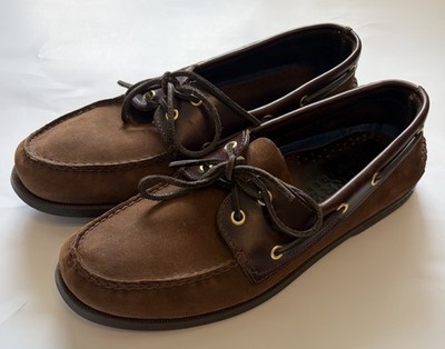 Sperry Top-Sider Boat Shoes Mens 12 Brown Authentic Original 2-eye Leather Suede