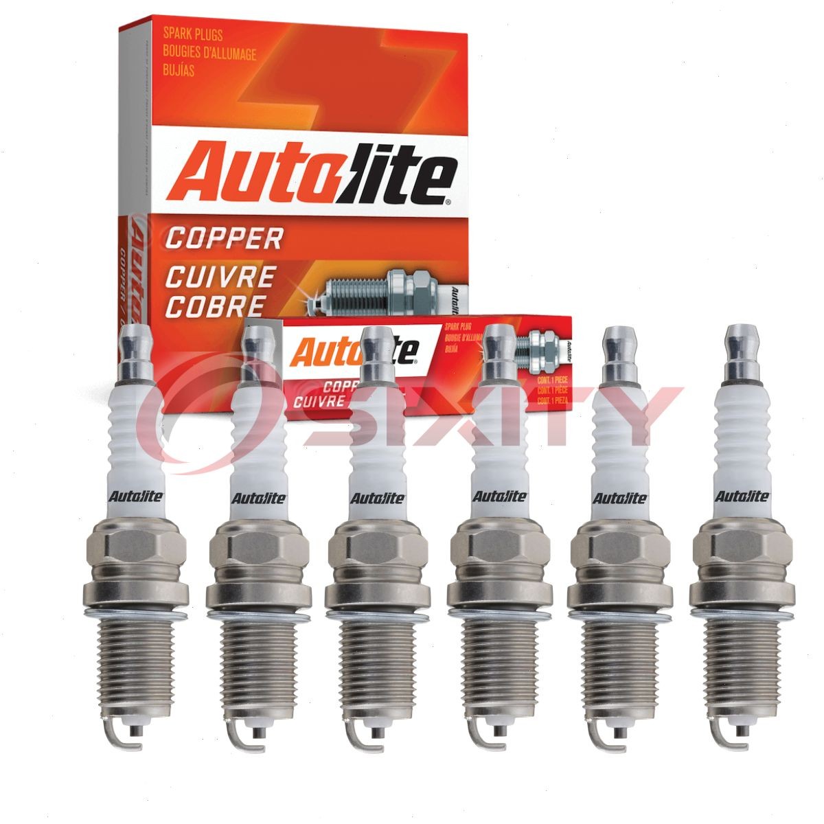 6 pc Autolite Copper Core Spark Plugs for 1995-1996 Dodge B2500 3.9L V6 qj