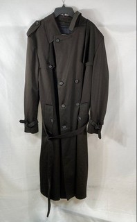 Vintage 90s Christian Dior Monsieur Men's Dark Brown Trench Coat Wool Liner 46L