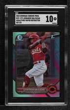 2022 Bowman Chrome Aqua & Pink Vapor Refractor Leonardo Balcazar SGC 10 GEM 1a7o