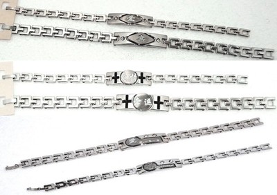 Schmuck, Herren und Damen Partner - Armbänder aus Edelstahl glänzend 1 Paar Neu