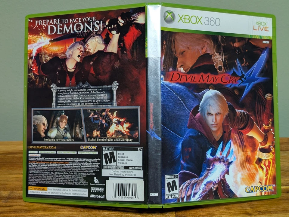 Devil May Cry 4 (Microsoft Xbox 360, 2008) No Manual - Tested - Near Mint Disc - Image 4 of 4