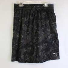 Puma Gray and Black Camo Athletic Shorts Boys' Size Large 14/16