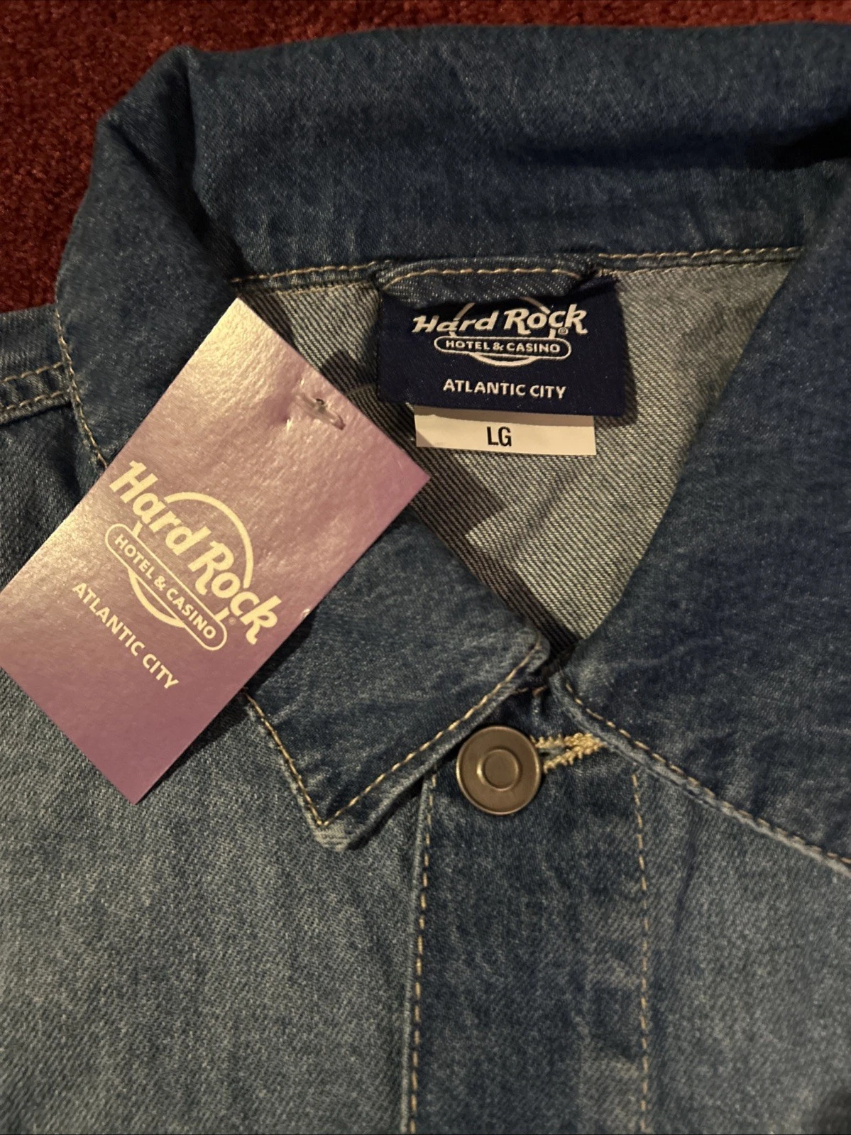 HARD ROCK CASINO Atlantic City Denim Jean Jacket BRAND NEW WITH TAGS SZ LARGE image 6