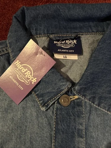 HARD ROCK CASINO Atlantic City Denim Jean Jacket BRAND NEW WITH TAGS SZ LARGE image 6