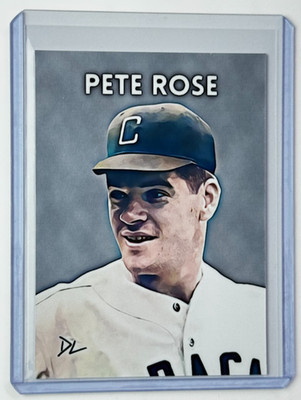 Pete Rose Limited Edition Artist Signed ''Leones Del Carcas'' Trading Card 5/10
