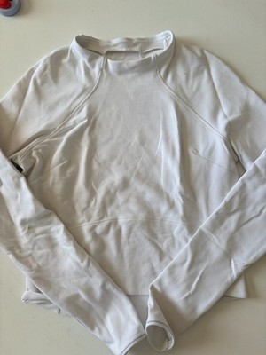 White Lululemon Long Sleeve Tech Workout Top Shirt Size 6