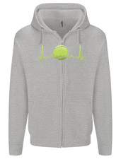 Tennis Player ECG Pulse Mens Zip Up Hoodie