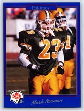 1991 JOGO CFL Mark Norman Edmonton Eskimos #24