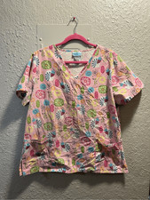 SB Scrubs Patterned Scrub Top Woman  s Size Large