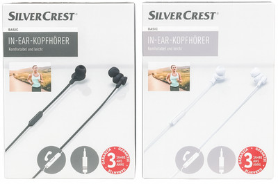 SILVERCREST In-Ear-Kopfhörer mit Mikrofon - Weiß/Schwarz