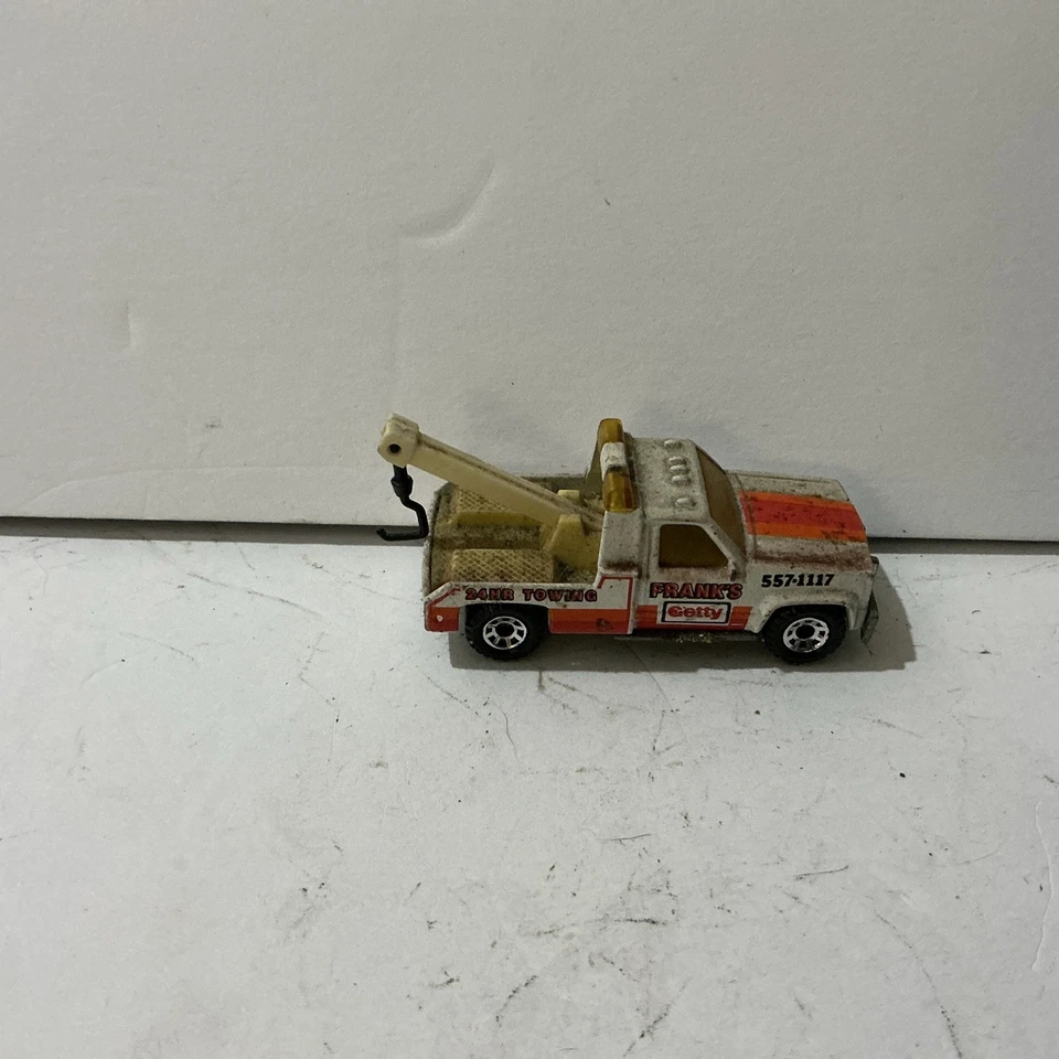 Vintage Matchbox - White GMC Wrecker Tow Truck - Frank's Getty 24HR Towing 1987 - Image 2 of 4