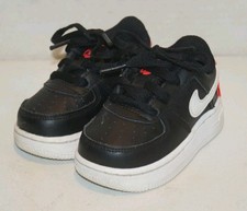 Nike Force 1 TD Sneaker Size 5C CN8541-001 Black White Flash Crimson