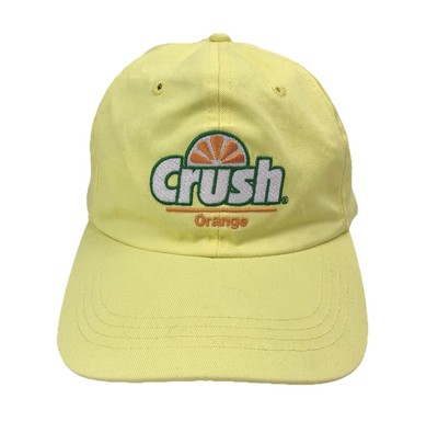 Orange Crush Dad Hat Cap Yellow Soda Pop Strap Back Adjustable Promo Retro 90 s