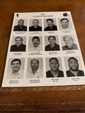 1994 Atlanta Falcons Football Team Issue Photo Sheet (12) Bill Kollar Jim Bates