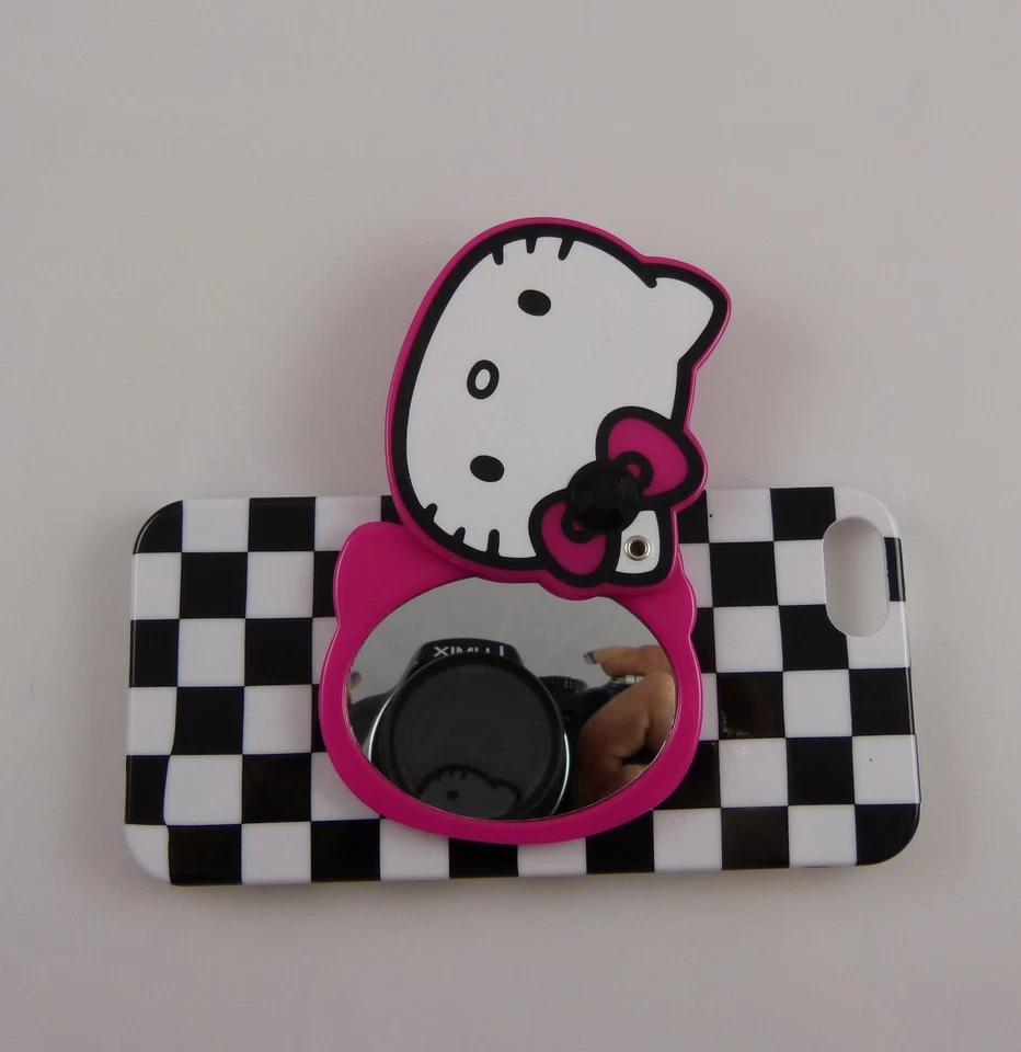 Hello Kitty for iphone 5 phone case black white checker mirror fits i phone 5 - Image 4 of 4