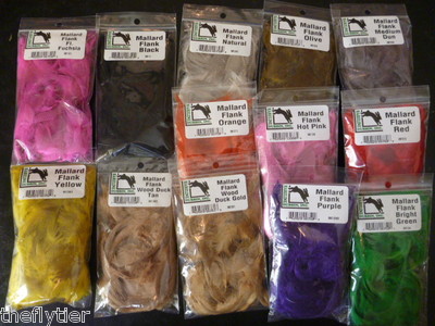 MALLARD FLANK FEATHERS -- great colors choices duck -- fly tying Hareline