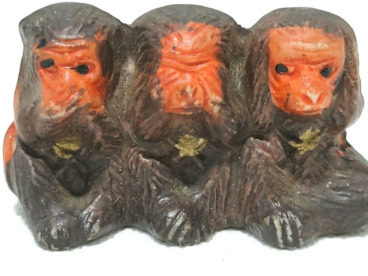 新品未開封 Wild Wise Apes 3rd world Vintage AJC See Hear Speak No Evil Three Wise Monkeys Pin