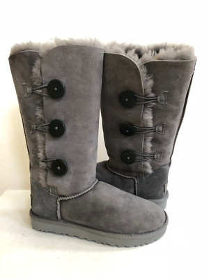 UGG BAILEY BUTTON TALL II TRIPLET GREY GRAY BOOT US 11 / EU 42