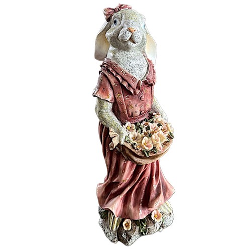 Vintage Country Style Resin Bunny 15” Collectible Easter Decor - Picture 2 of 10
