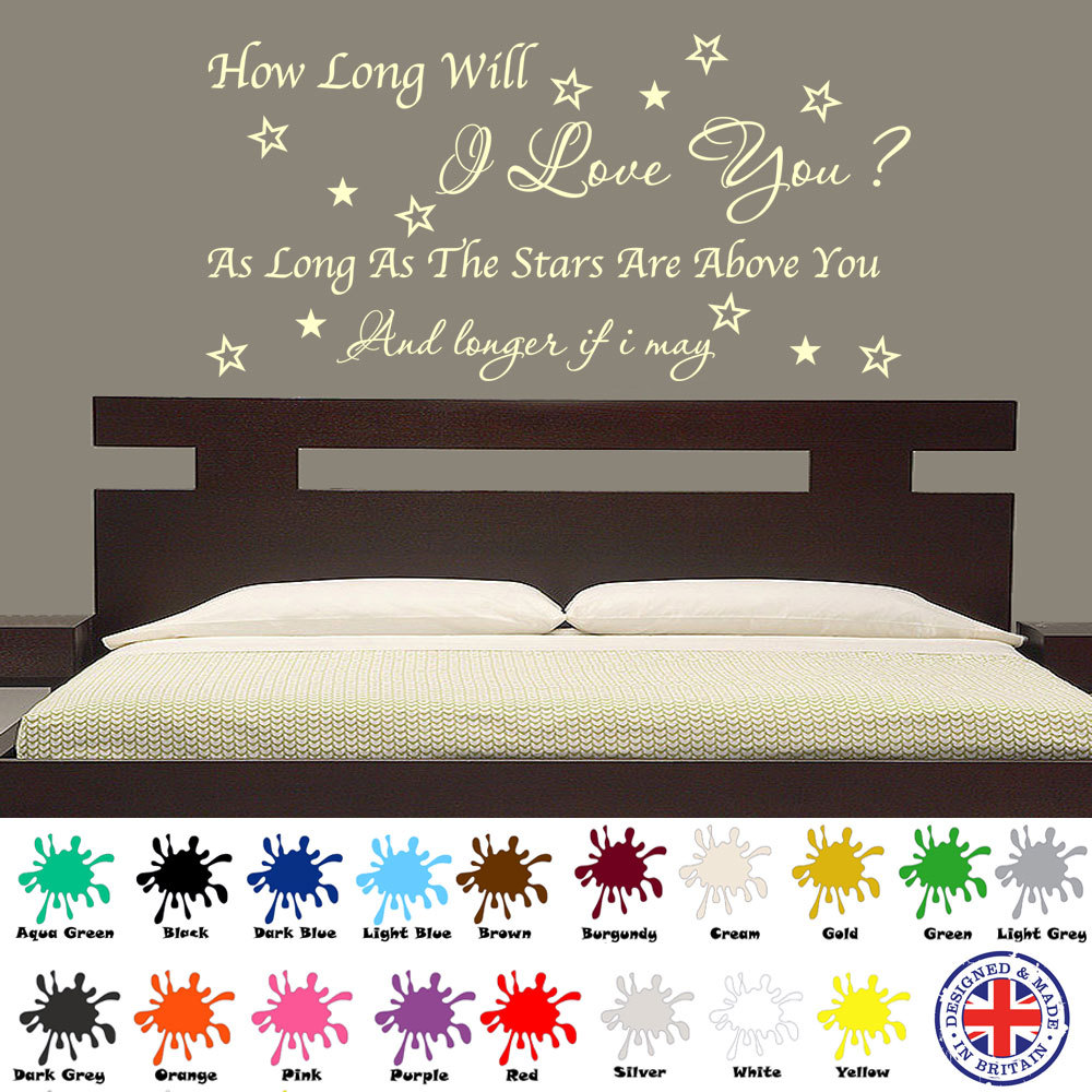 how long will i love you Wall Art, Vinyl Sticker, Decal, Music Quote Lyrics eBay