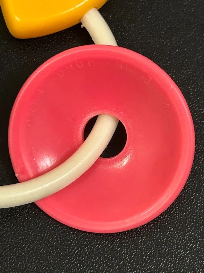 VTG Baby Hand Rattle Rainbow Heart Carebear Nursery Hard Plastic - Image 4 of 4