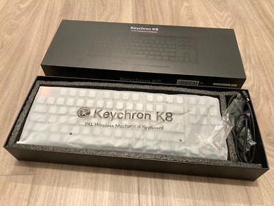 Keychron K8 Tenkeyless Wireless Mechanical Keyboard, White Backlight, Brown SWT