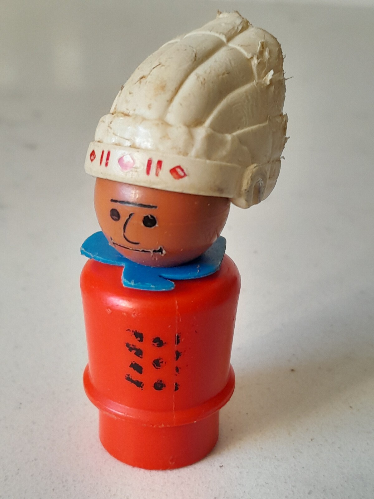 Vintage HTF Fisher Price Plastic Little People Indian Chief Toy Figurine