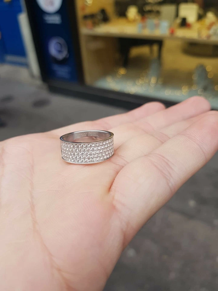 Bague en or blanc 18 carats diamants G VS 1.75 carats 8.08 grammes - Photo 4/4