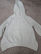 Zara girls white pink sweatshirt Hoodie Feel Free And Enjoy It Sz. 9