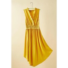NEW Anthropologie La Habana Dress by Maeve - Summer Mango Yellow Size S Small