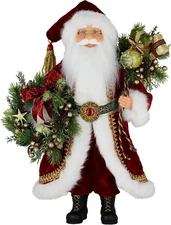 Wreath & Toy Bag 16" Inch Standing Santa Claus Figurine Figure Decoration 161080