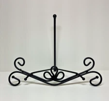 VTG Heavy Sturdy Wrought Iron Holder/Easel For Paintings Clocks Etc 16"×12.5"