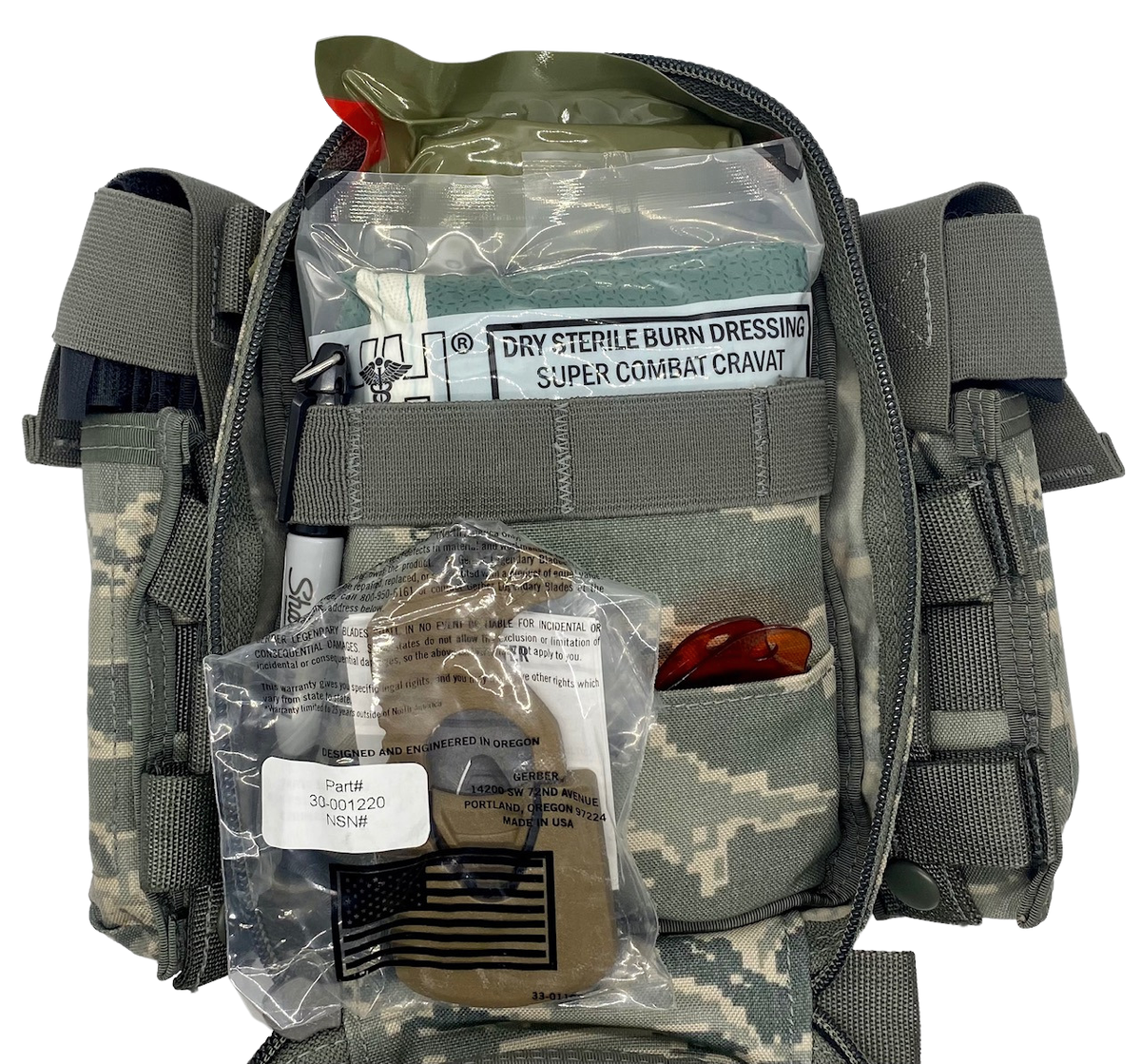 新品　実物　厳しい米国FDA認証を取得したIFAKフルセット USGI IFAK II First Aid Kit Complete ABU 