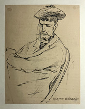 Félicien Rops encre papier signée 1918 Louis Joseph Berardi presse belge bnf art