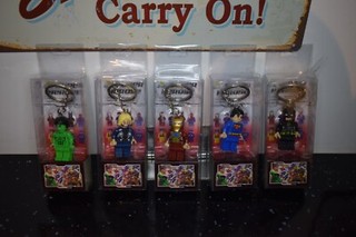 Marvel Superhero figures Keyrings five in total