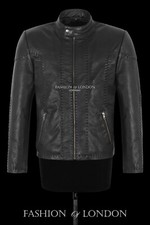 Herren Lederjacke schwarz Sattelnaht klassische Mode Jumbo Style Jacke