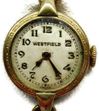 Westfield 17J Wind Up Swiss 10K YRGP 1/20 10K YGF Dremads Band Vtg Watch Woman
