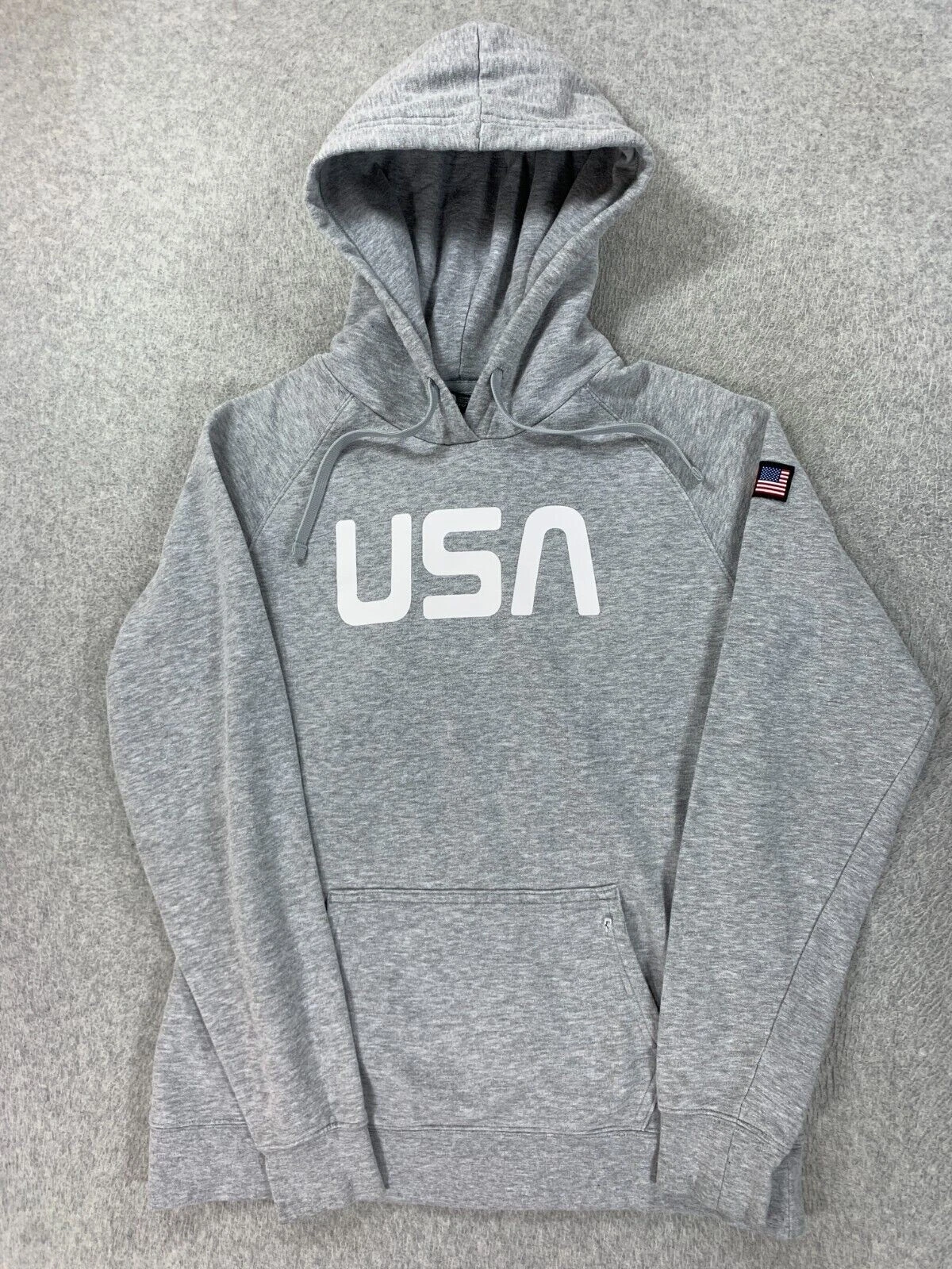 The North Face USA Logo Hoodie Sweatshirt (Women's Medium) Gray