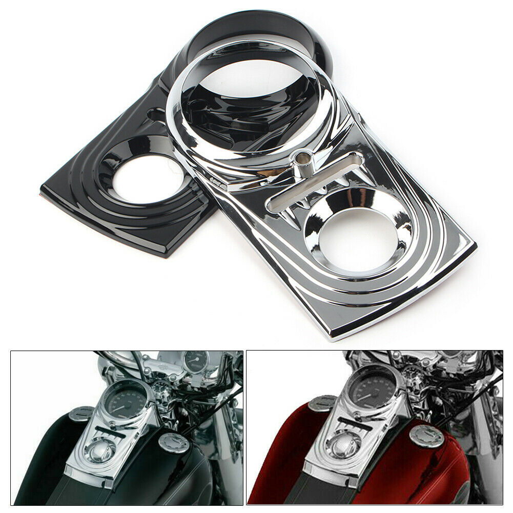 Black/Chrome Dash Panel Insert Cover Trim For Harley Softail Black/Chrome Dash Panel Insert Cover Trim For Harley Softail