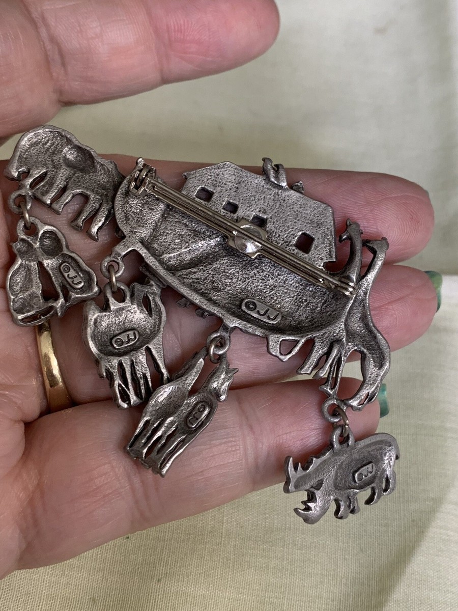 Vintage JJ Jonette Noah's Ark Animals Pewter Brooch Pin YG-54 | eBay