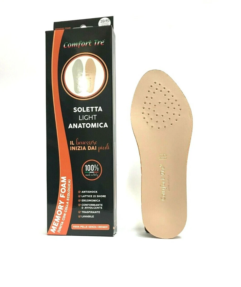 SOLETTA PLANTARE SOTTOPIEDE PELLE MEMORY LATTICE TRASPIRANTE