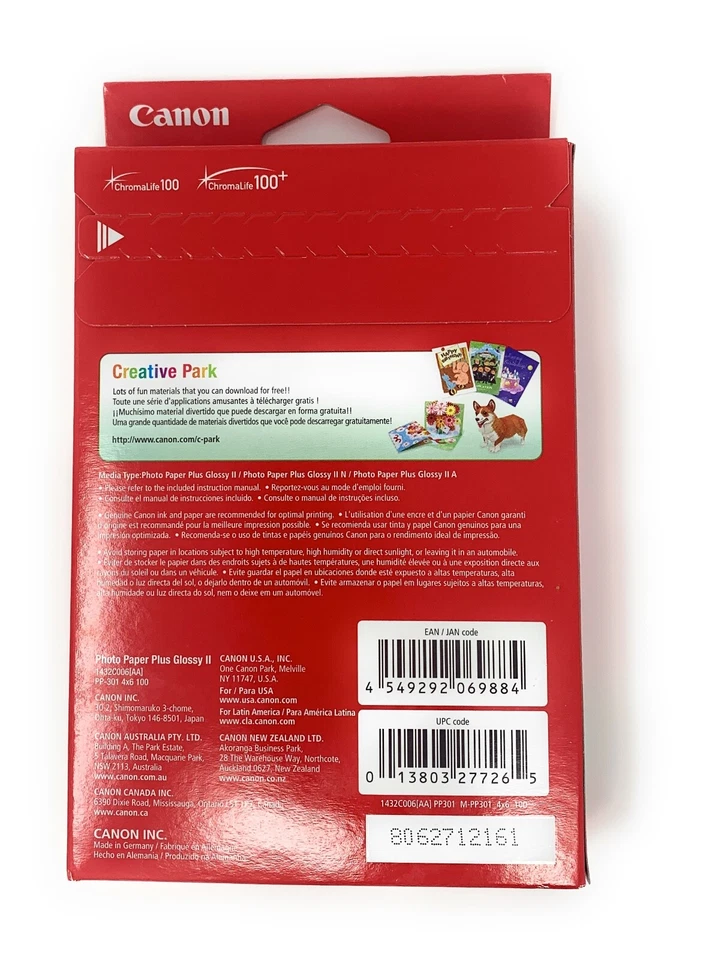 Canon Photo Paper Plus Glossy II ,4" x 6" Inkjet Printer Paper, set of 6 packs - Image 2 of 3